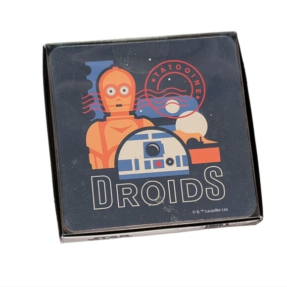 Star Wars Disney coaster 4 pack opened Yoda Droids Darth Vader Galactic empire - Picture 3 of 4